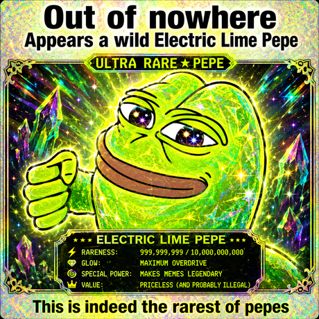 ultra rare electric lime pepe card